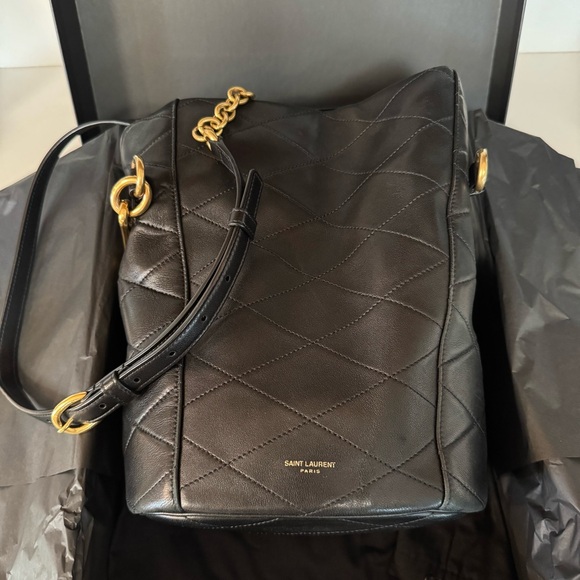 Authentic Saint Laurent Le Maillon Hook Bucket Bag- pre-owned - Picture 3 of 14